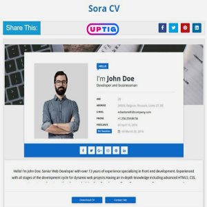 Sora CV Premium Version Blogger Theme